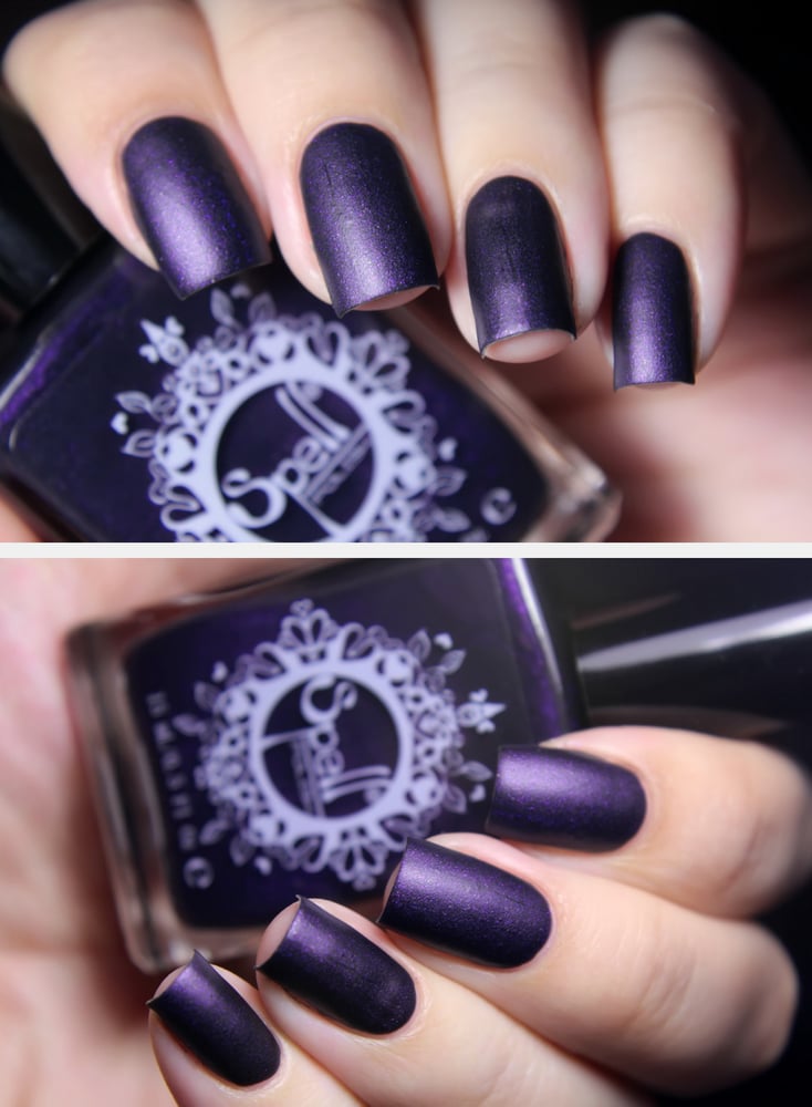 Image of ~Wool of Bat~ Black-Violet Matte SPELL nail polish "A Charm of Powerful Trouble"!