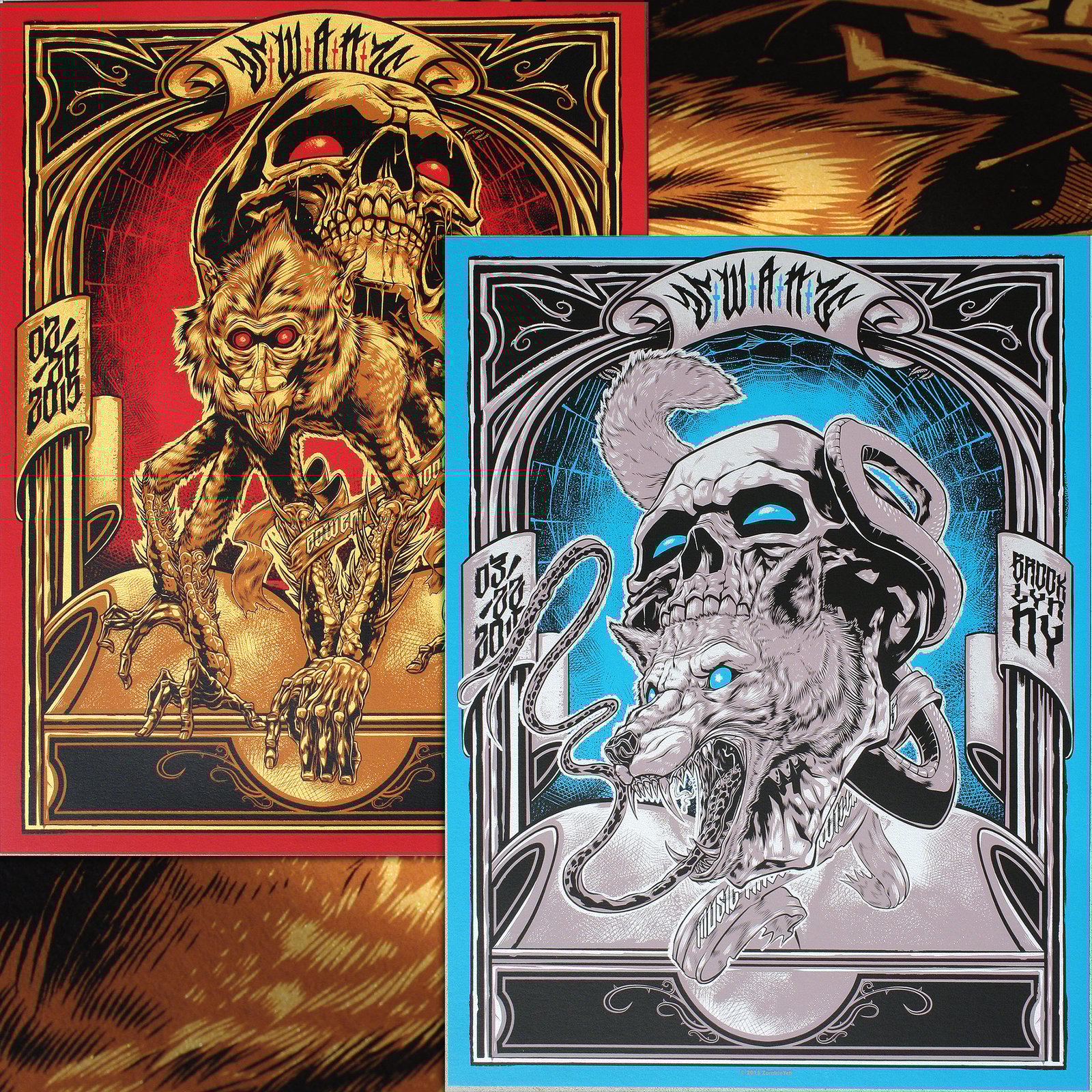 Swans Diptych Gig Poster SET / Zombie Yeti