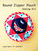Image of Round Zipper Pouch Sewing Kit - Daysail
