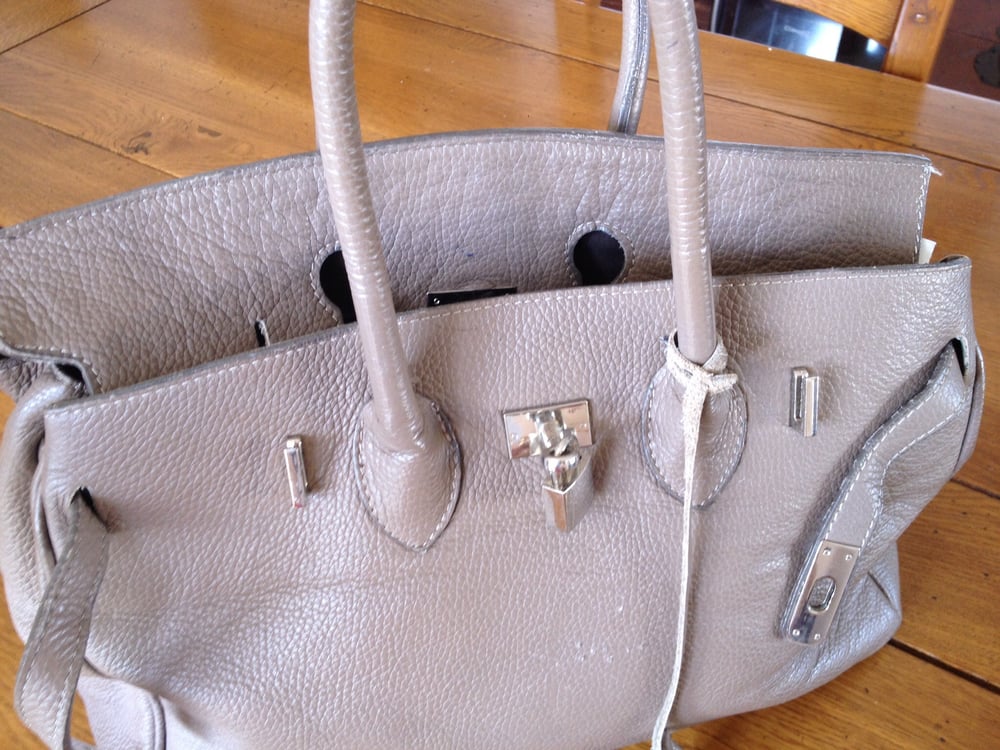 Image of Sac en cuir de buffle style Birkin