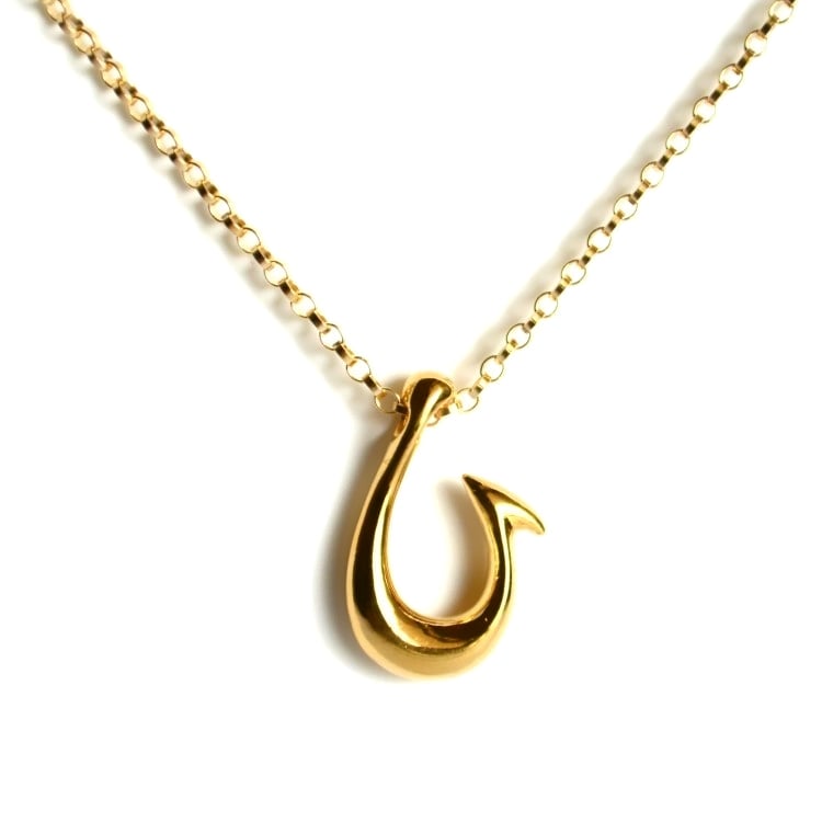 Image of Makau Hawaiian Fish Hook Necklace Gold