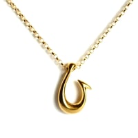 Image 3 of Makau Hawaiian Fish Hook Necklace Gold