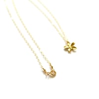 Image 3 of Tiny gold plumeria necklace