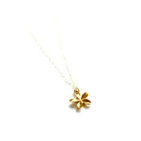 Image 5 of Tiny gold plumeria necklace