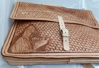 Image 2 of Custom Hand Tooled Briefcase. Computer, laptop, tablet case. Your image/design or idea.