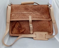 Image 1 of Custom Hand Tooled Briefcase. Computer, laptop, tablet case. Your image/design or idea.