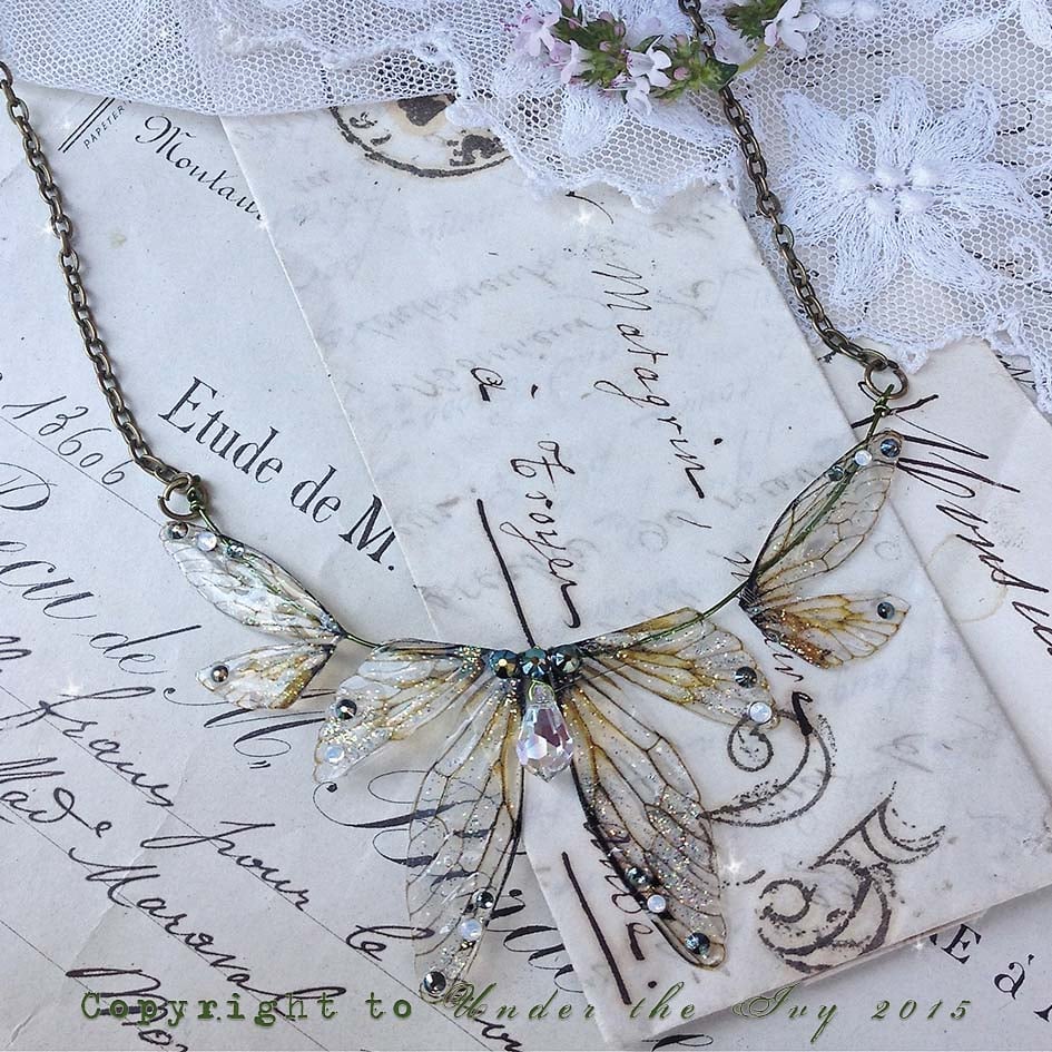 Image of Beautiful delicate faerie winged necklace