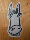 Donkey Sticker with Teeth (Gray)