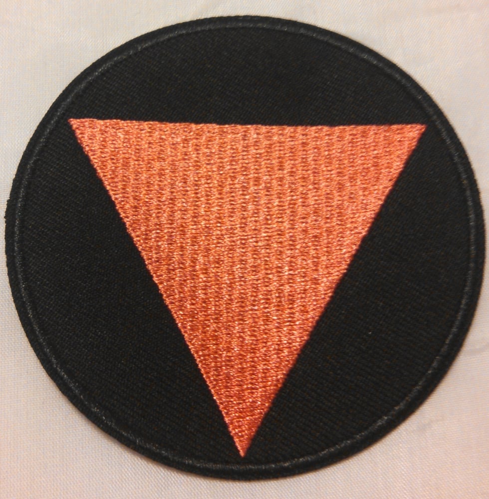 Image of Pink Triangle 3" embroidered patch 