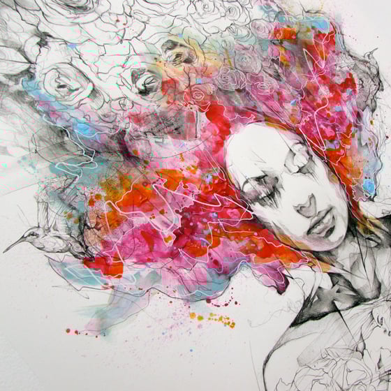 Image of "Heartbeat Of Creation" 24x18 inch LIMITED EDITION PRINT with optional hand painted finish