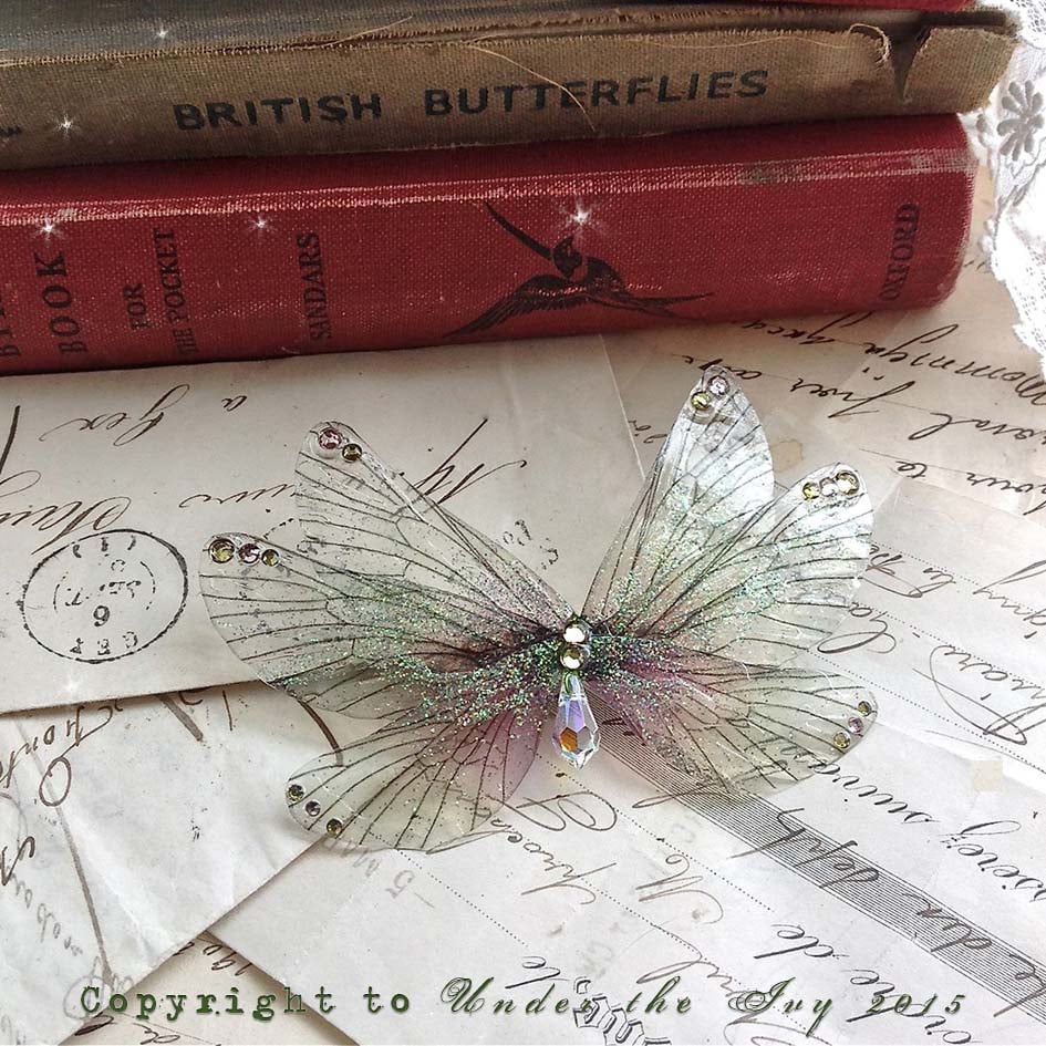 Image of Pretty rainbow Faerie wing Small Brooch