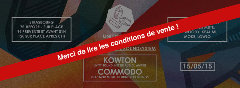 Image of UNITY #3 w/ Kowton (UK), Commodo (UK), Subactive Soundsystem, GUESTS …(10kw Noise Control Audio)