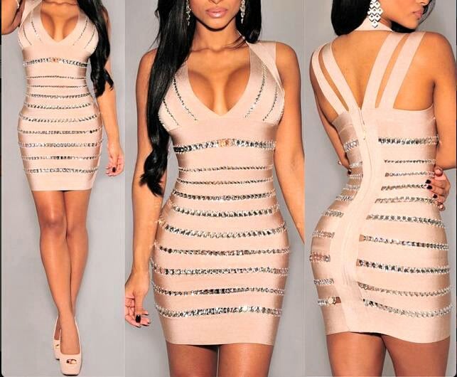 Image of SPRING SALE 20% OFF - Bandage women summer bodycon backless new fashion club v-neck 