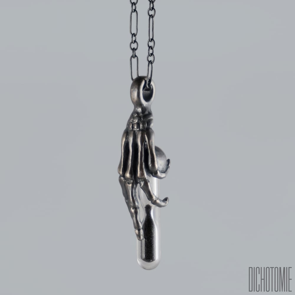 Image of Before Time Takes Us Pendant (Silver with Black Sand)