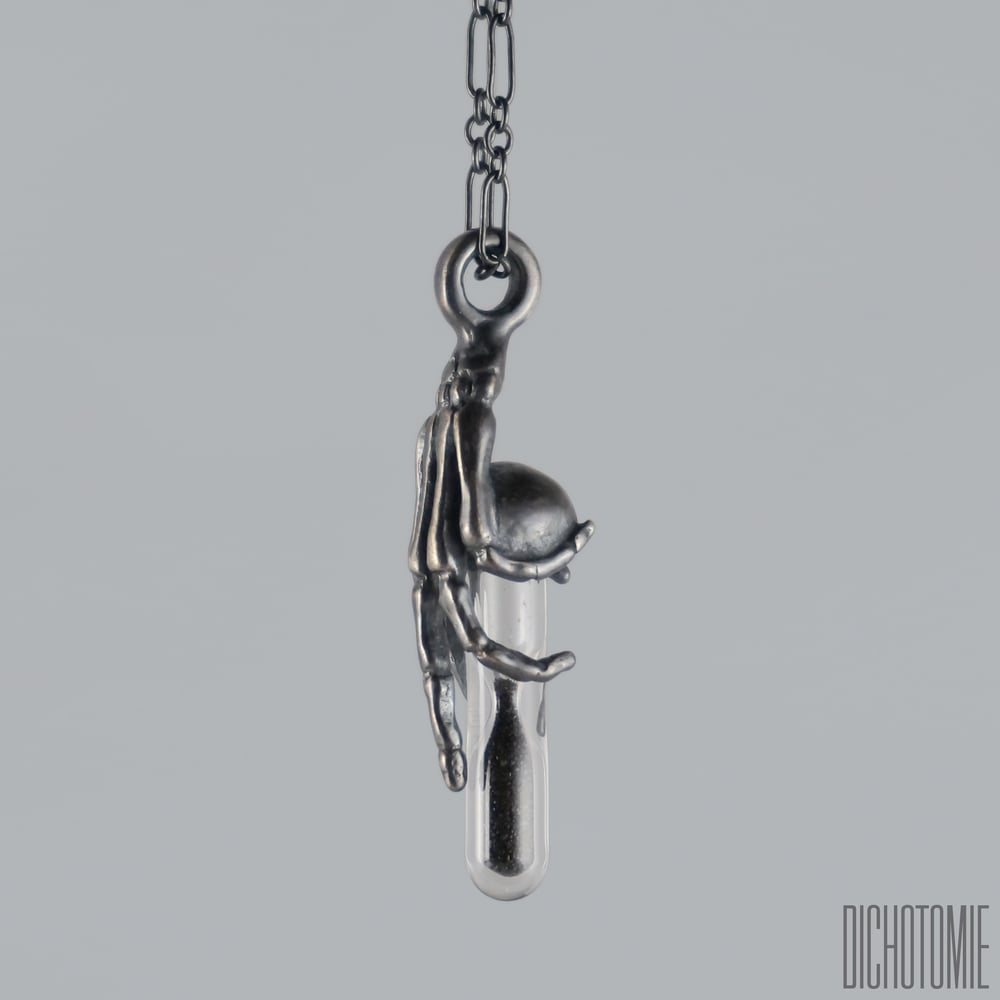 Image of Before Time Takes Us Pendant (Silver with Black Sand)