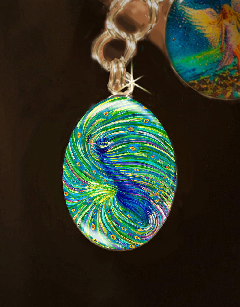 Image of Peacock "Bodhisattva Awakening" Energy Charm