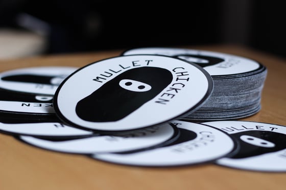 Image of Mullet Chicken Round Stickers