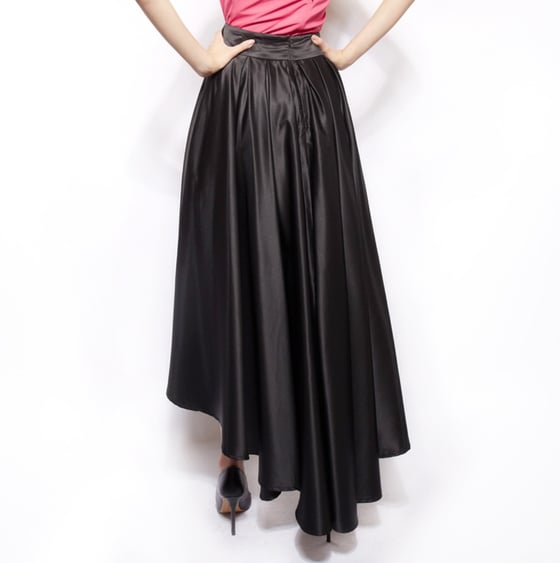 Image of Ribbon belt high-low skirt (4 colors)