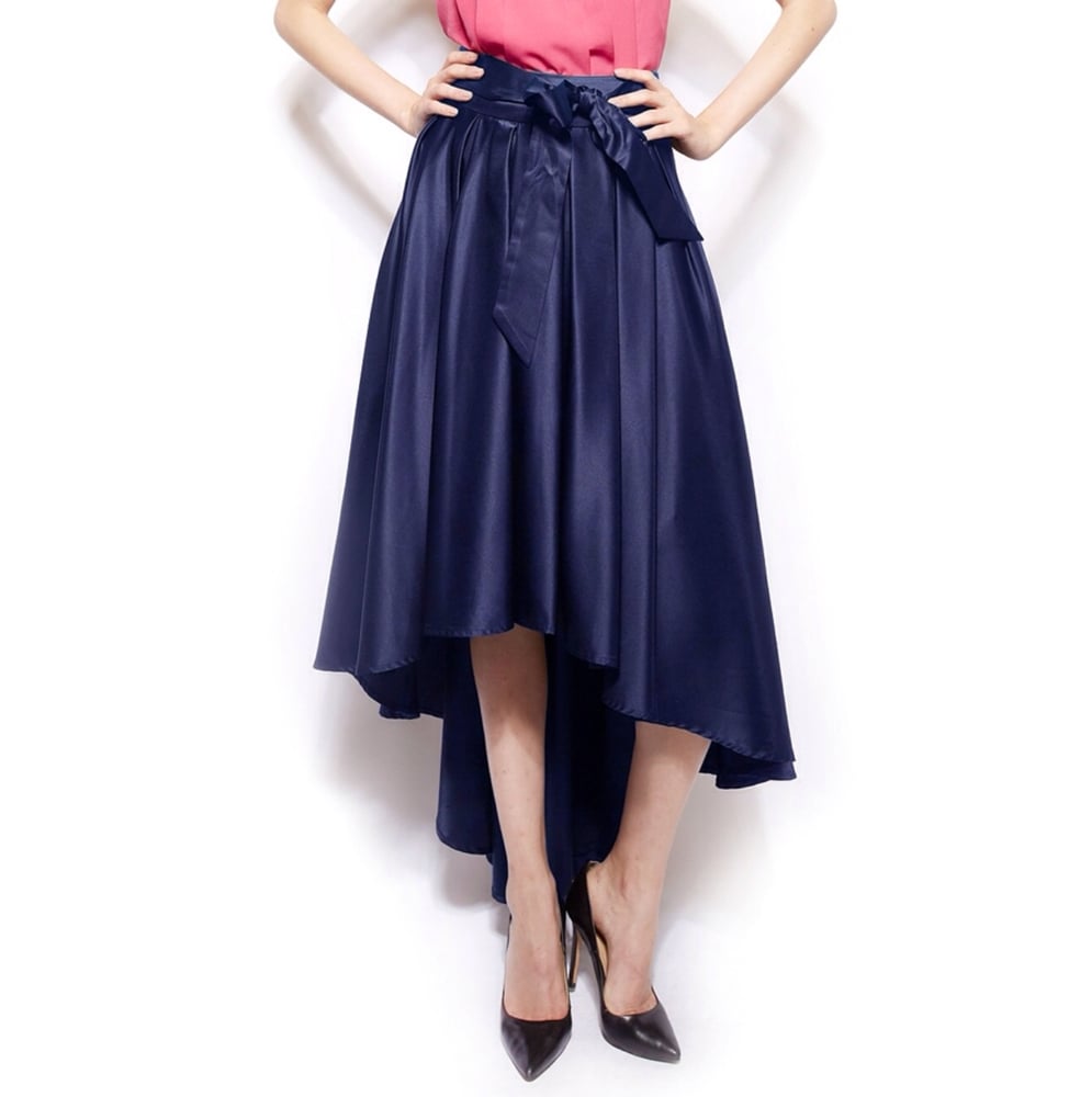 Image of Ribbon belt high-low skirt (4 colors)