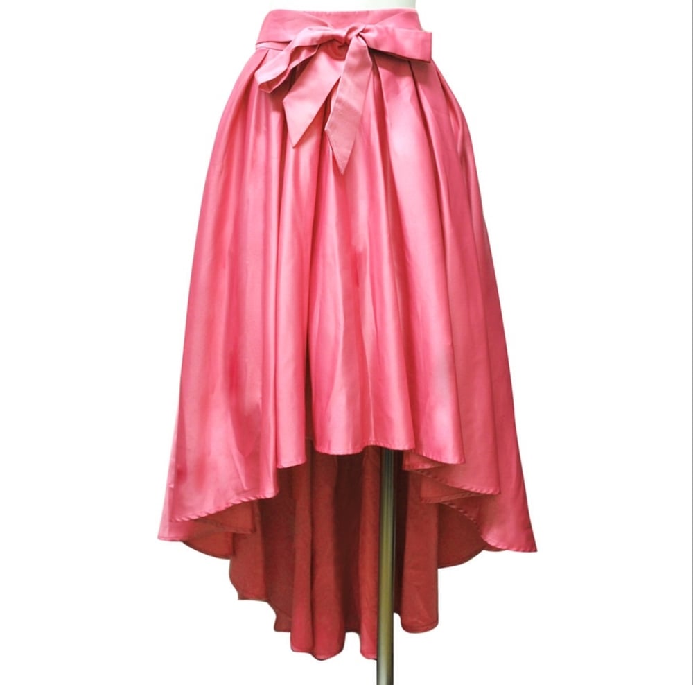 Image of Ribbon belt high-low skirt (4 colors)