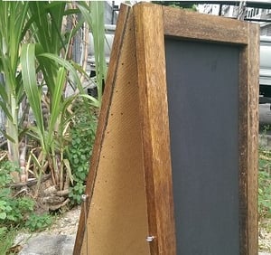 Small Standing Double Sided Chalkboard with Walnut Frame