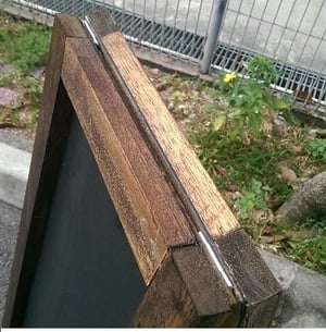 Small Standing Double Sided Chalkboard with Walnut Frame