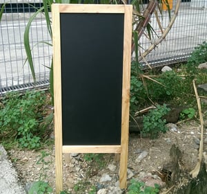 Small Standing Double Sided Chalkboard with Pine wood Frame