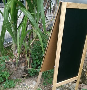 Small Standing Double Sided Chalkboard with Pine wood Frame