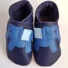 Elephant Leather Baby Shoes in Blue
