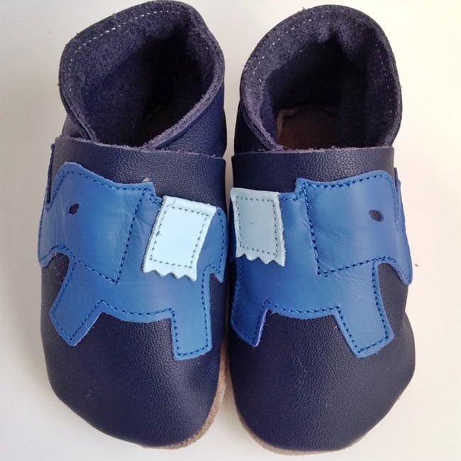 Starchild Elephant Leather Baby Shoes in Blue