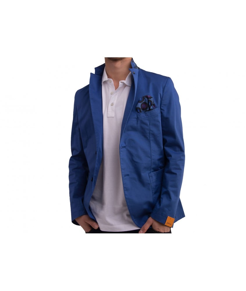 Image of Blazer with circle decoration on collar - Gabardine Luxury Vintage