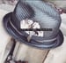 Image of Inklike Fedora Straw Hat w/Skull Playing Cards