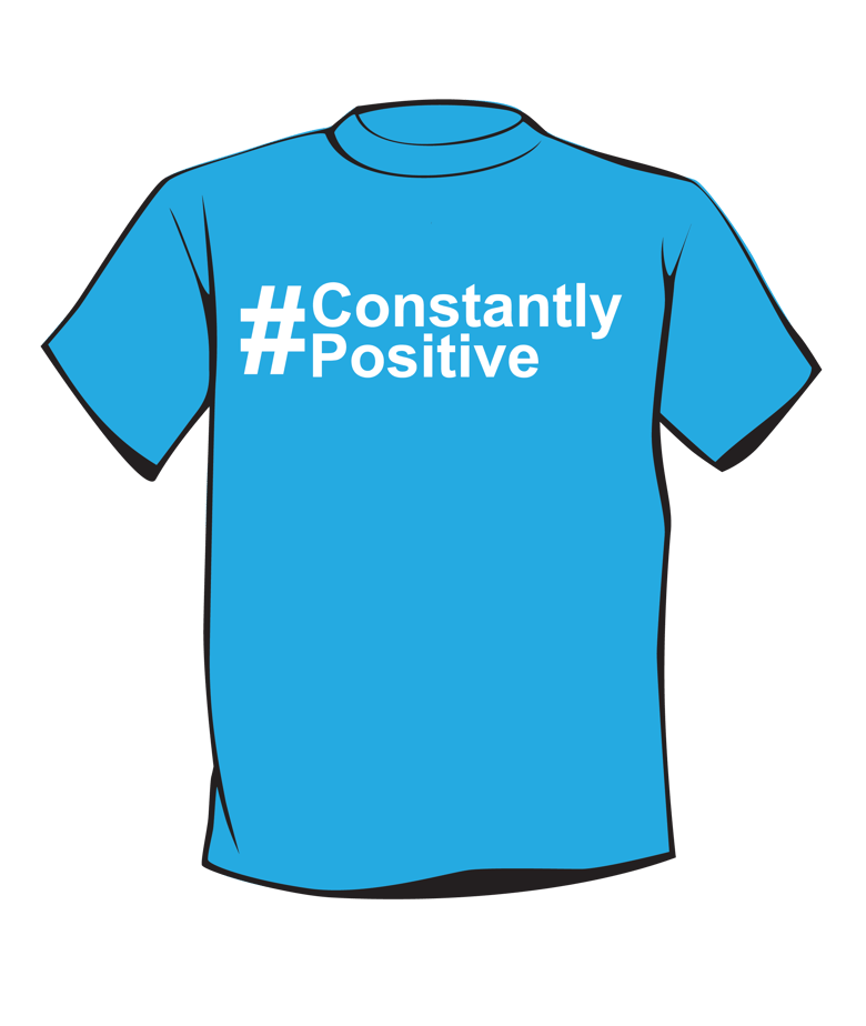 Image of #ConstantlyPositive - Cyan/White