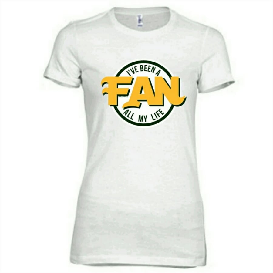 Image of WHITE "Been A FAN" Bella Fitted Tee