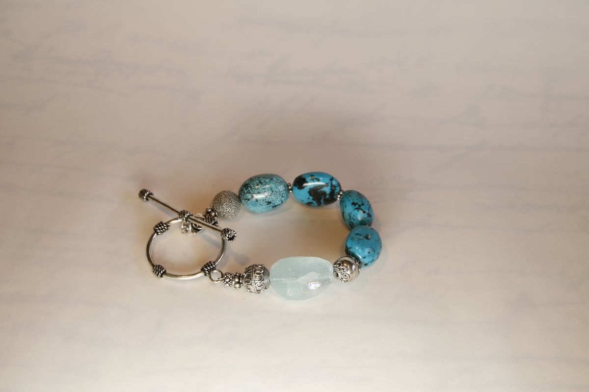 Turquoise and Aquamarine Bracelet