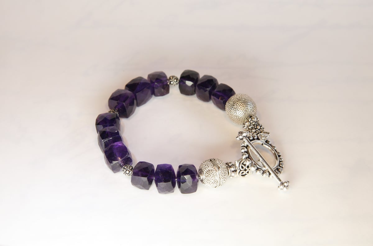 Amethyst Cube Bracelet