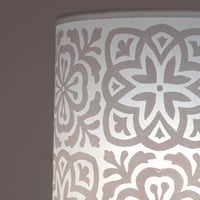 Image 4 of Wide Tub Drum Lampshade Moroccan Tile White