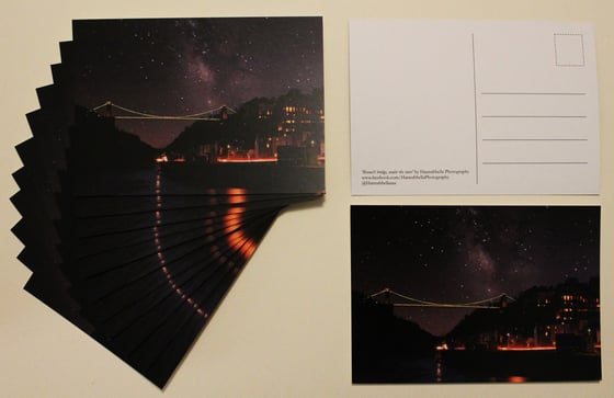 Image of pack of 10 - Brunels Bridge under the stars Postcards