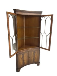 Image 3 of mahogany glass cabinet curved corner unpainted 