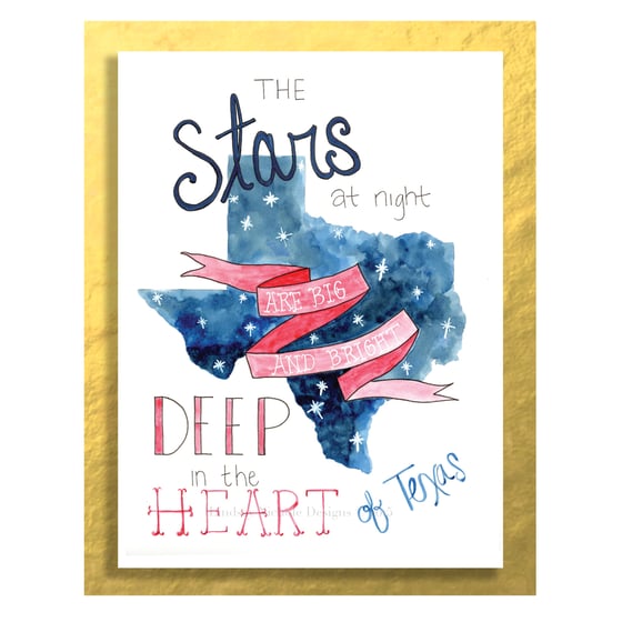 Image of Texas Art Print: The Stars at Night are Big and Bright
