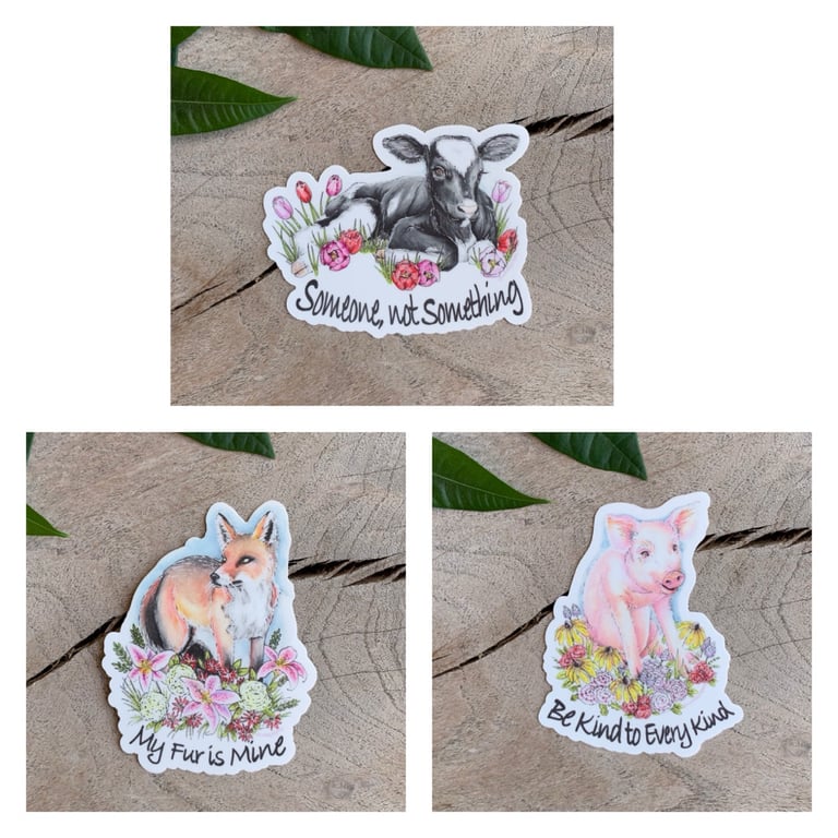 Animal Rights Sticker Trio Image 2