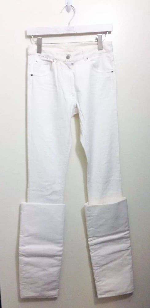 Image of Maison Martin Margiela Defile AW10 White Denim With Overturned Cuffs Size 4