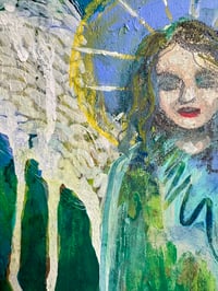 Image 4 of Original Painting. Mixed Media on Wood “New Chapter Angel” by Sheila Cameron