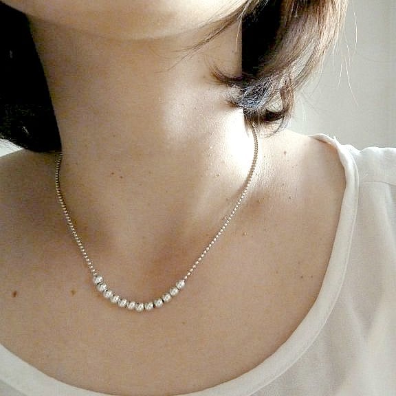 Image of Collier boules argent " J'adore"