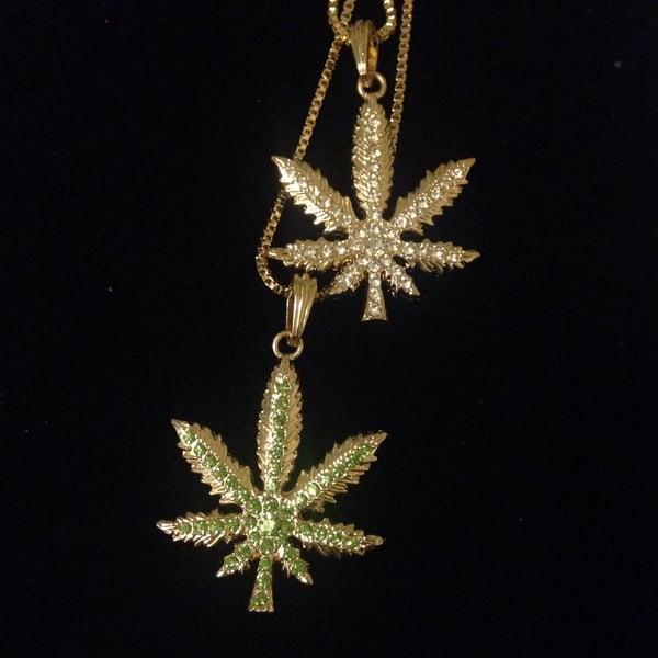 Image of Double MJ chains green/clear