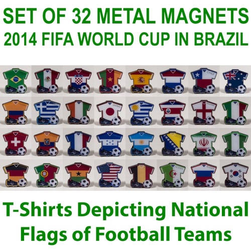 Image of Metal Fridge Magnet: Set of 32 Metal Fridge Magnets