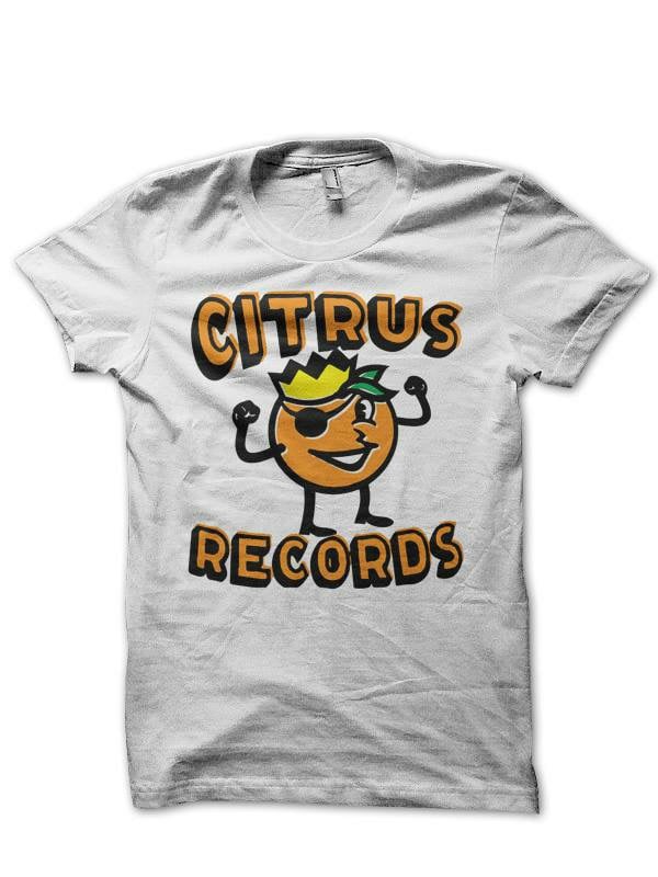 Image of Citrus Records T-Shirt - White "Vintage Pirate" Logo