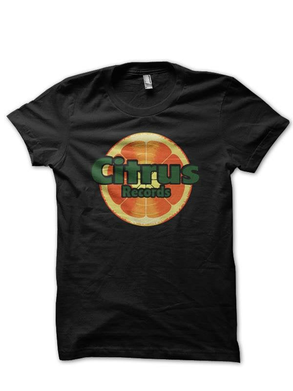 Image of Citrus Records T-Shirt - Black "Orange Slice" Logo