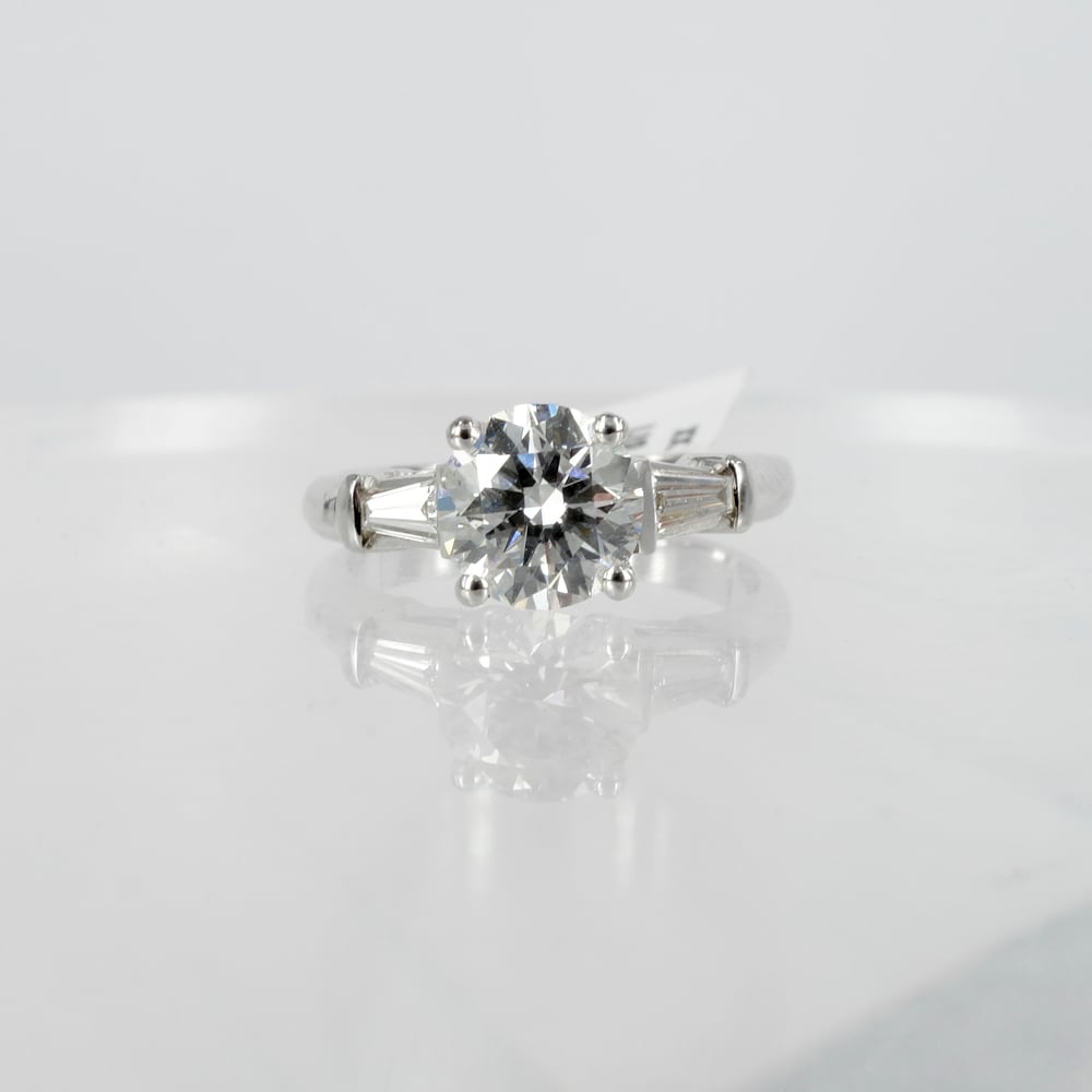 Image of 18ct white gold diamond 3 stone diamond engagement ring