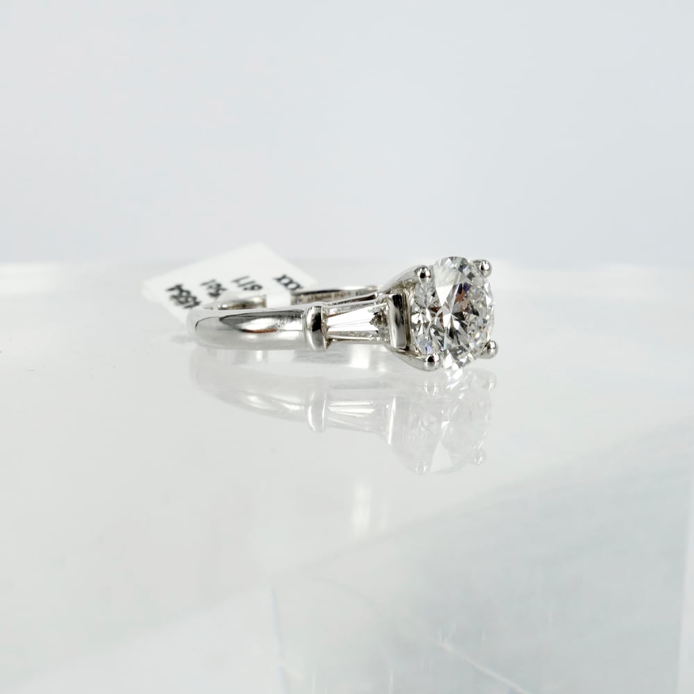 Image of 18ct white gold diamond 3 stone diamond engagement ring